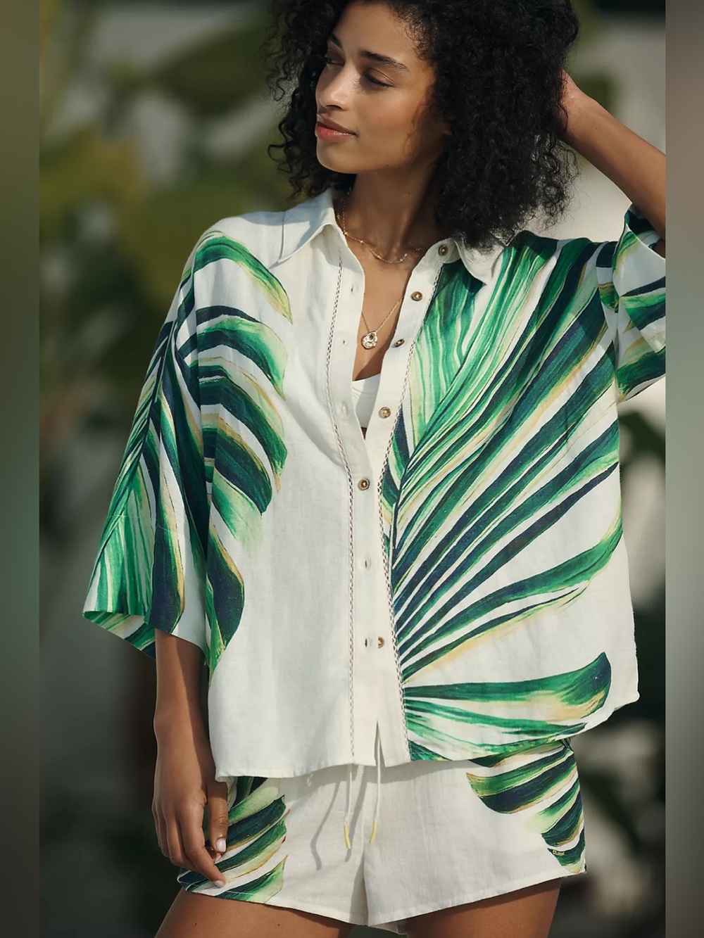 NWT Celandine Linen Blend Buttondown Shirt